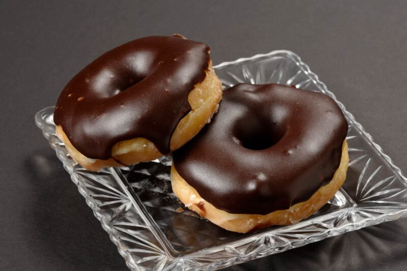 Chocolate Frosted Glazed donuts