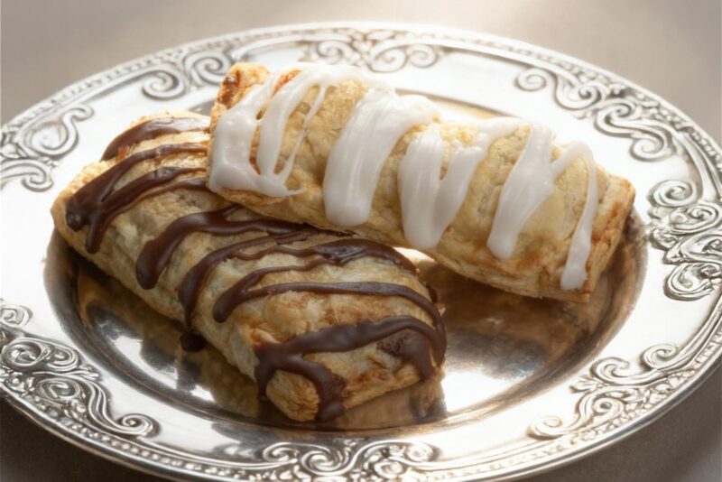 Amon's Bakery Strudels on a silver plate